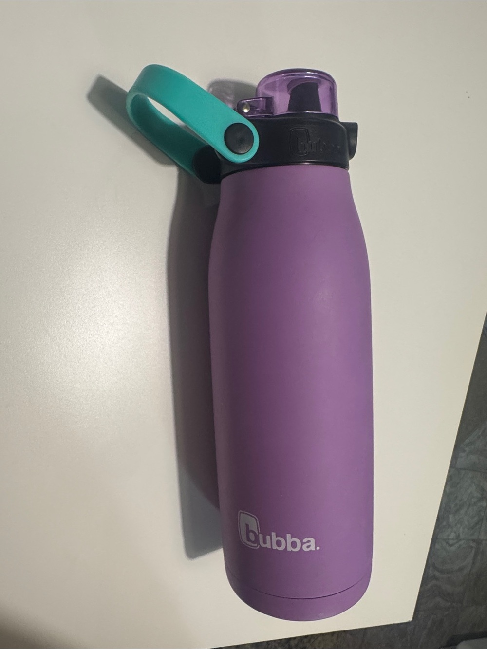 Bubba Purple Stainless Water Bottle with Teal Carry Loop 32oz